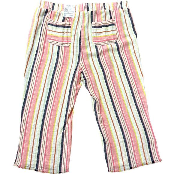 Westbound NWT Mid Rise Wide Leg Cropped Fray Hem Stripe Print Pants 3X - Picture 5 of 14